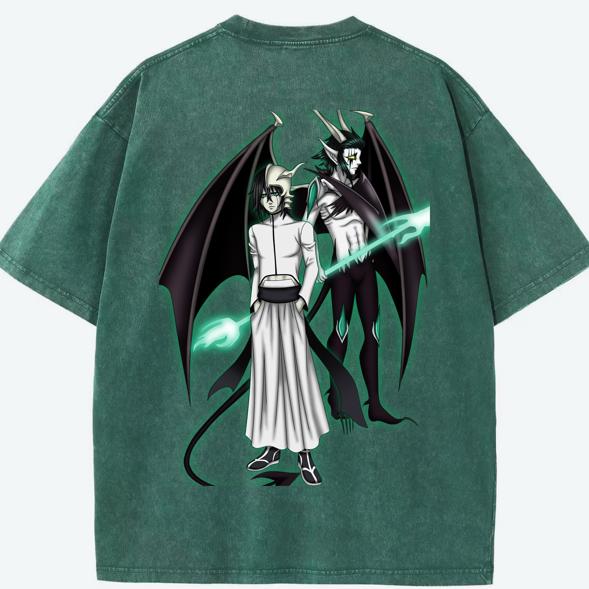（画像用） ブリーチ ウルキオラ·シファー BLEACH Ulquiorra cifer 綿100% ヴィンテージ風 半袖Tシャツ（背面プリント）